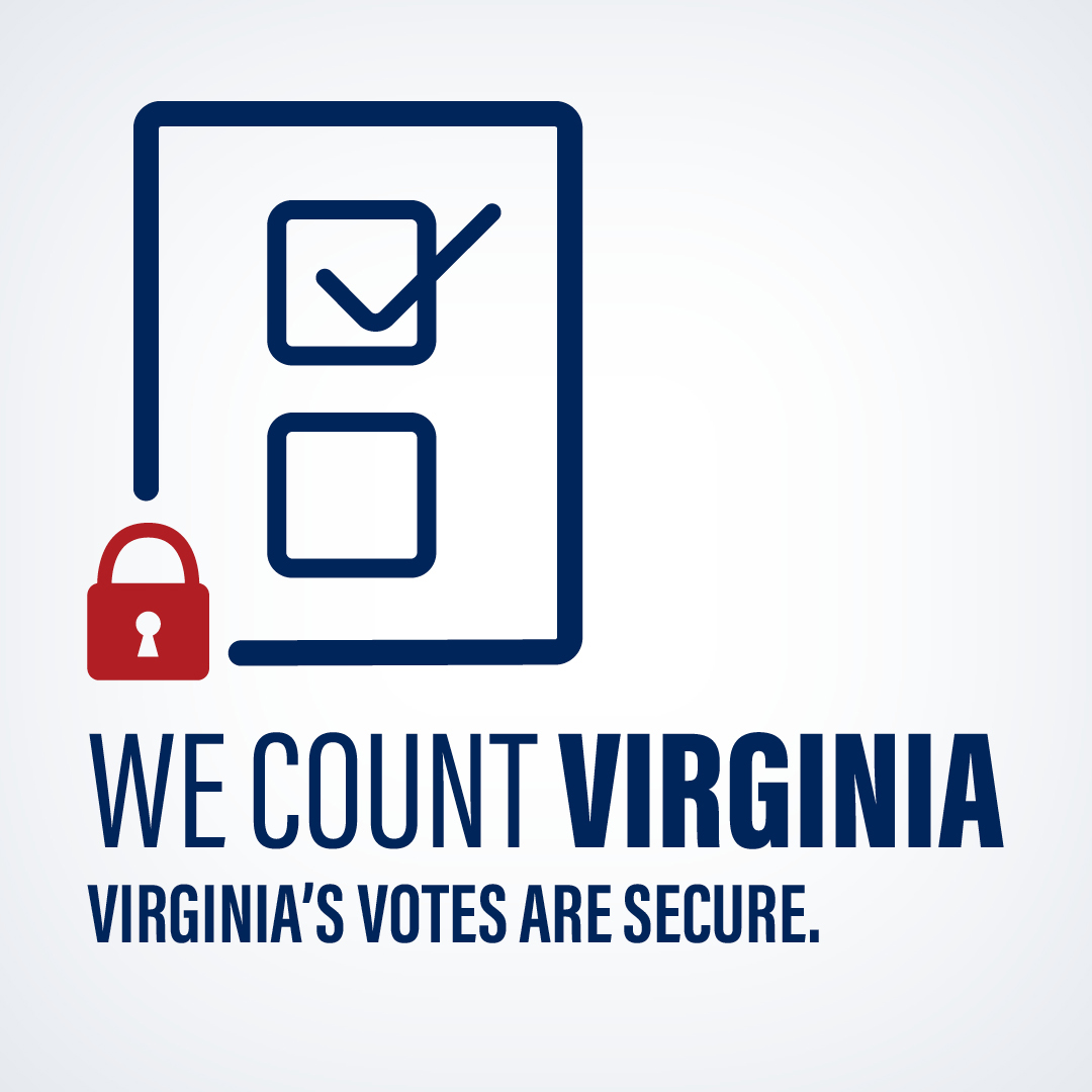 vaELECT's tweet photo. You can count on Virginia's election process. We make sure your vote is accurately recorded, counted, and reported regardless of whether you vote early in-person, by mail or on Election Day. Learn more at https://t.co/ChkBeJD1mt. #VaElections2024 #VAisForVoters https://t.co/7kT1BY65Ea