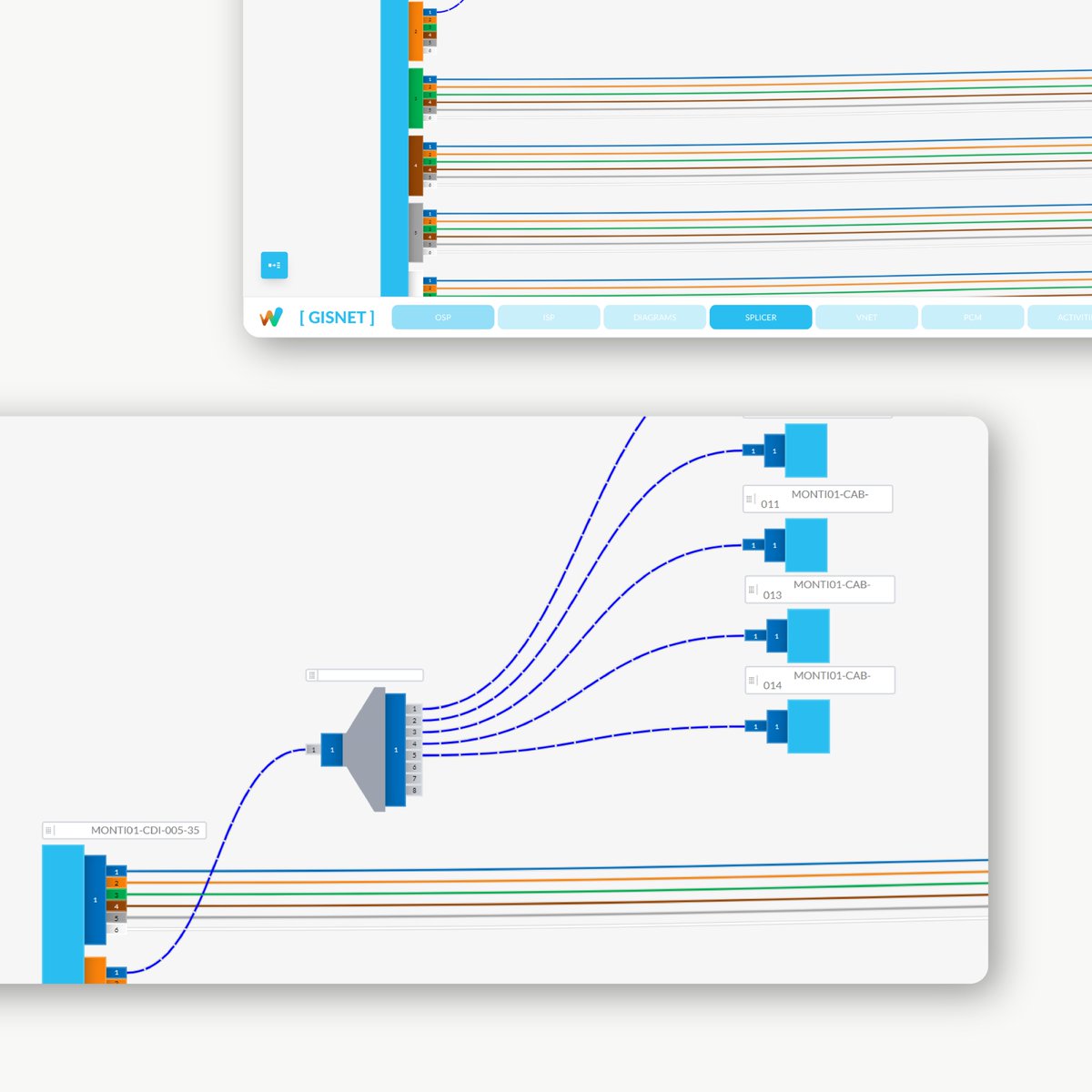 weeziesoftware's tweet photo. Generate splice plans effortlessly for every piece of equipment with our intuitive interface. Interact directly with fibers and equipment, transforming complicated, time-consuming processes into streamlined efficiency! https://t.co/2tCHSzdyKs