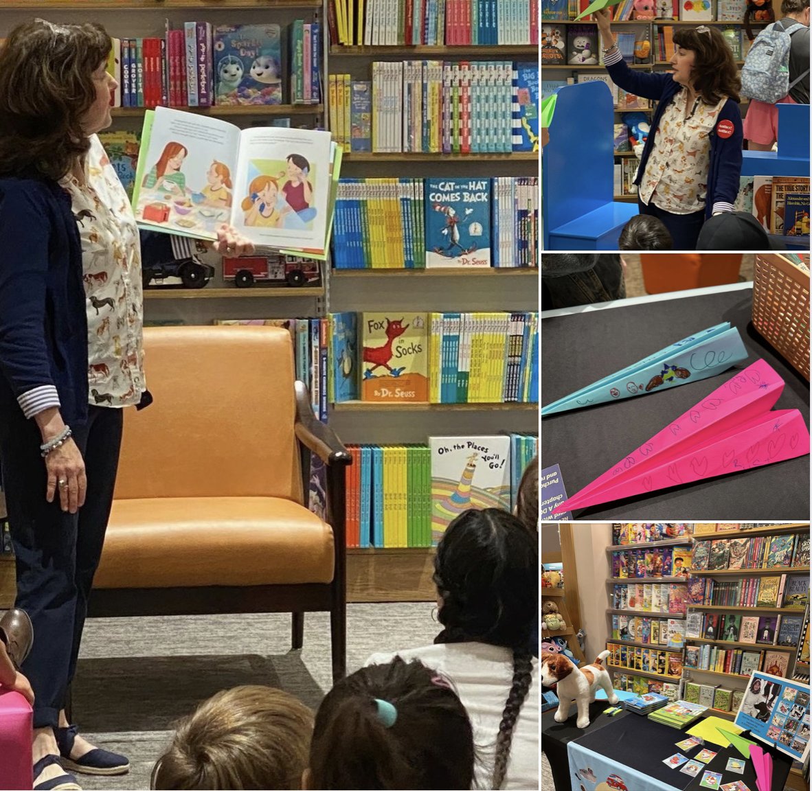 Great fun – &amp; a great turnout – @ the new &amp; BUSY Barnes &amp; Noble Alamo Ranch on Saturday.
Shared A PERFECT PAPER PLANE &amp; then we made our own colorful paper planes!
Thank you to the staff &amp; visitors!
<a href="/AlbertWhitman/">Albert Whitman & Co.</a> <a href="/Frarous1/">Frarous</a>