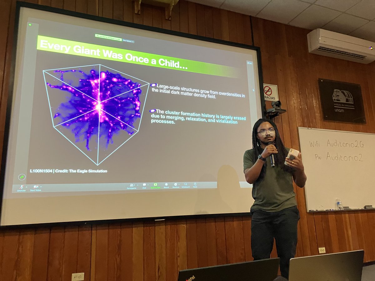 karinsandstrom's tweet photo. Next up is Devontae Baxter telling us about the evolution of galaxy protoclusters using the TNG-Cluster simulation - most protocluster observations capture only the inner cores! #esdasmeeting https://t.co/lFS80aPxJp