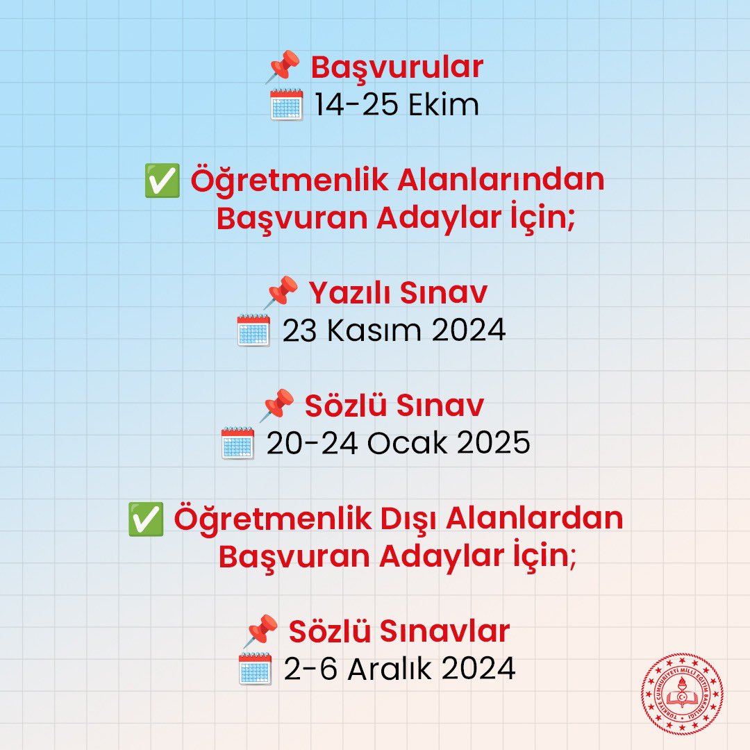 tcmeb's tweet photo. 📢 Millî Eğitim Bakanlığı "Bakanlık Müfettiş Yardımcılığı Yarışma Sınavı” Duyurusu, Resmî Gazete’de Yayımlandı

👉🏻 https://t.co/856qhDt753 https://t.co/b99aelOSiS