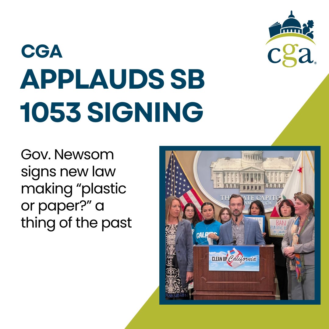 With SB 1053’s signing, we maintain the convenience consumers love while reducing waste in a way grocers, customers, and environmental stewards can all support. Thank you <a href="/CAgovernor/">Governor Gavin Newsom</a>, <a href="/SenBlakespear/">Senator Catherine Blakespear</a>, and <a href="/BauerKahan/">Assemblymember Rebecca Bauer-Kahan</a> for your leadership!