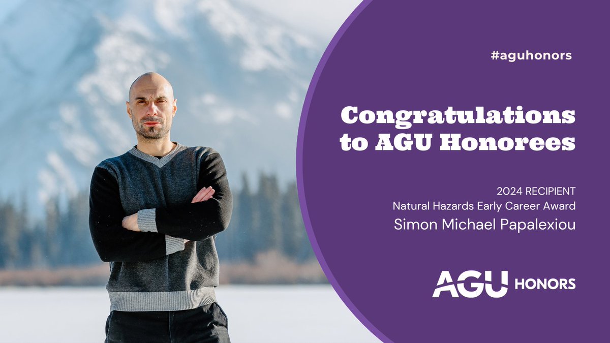 Honored to receive the AGU’s 2024 Natural Hazards Early Career Award! A huge thank you to my amazing students and collaborators—none of this would be possible without your brilliance. As the saying goes, no one is an island, and this recognition is truly a team effort.  #AGU24