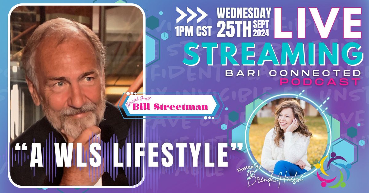 Join us THIS WEDNESDAY at 1pm CST for 'A WLS Lifestyle' with featured speaker Bill Streetman. 🌟 Dive into the realities and rewards of living a life after weight loss surgery. Don’t miss out on this insightful conversation!

#WLSJourney #WLSLifestyle #BariNation"