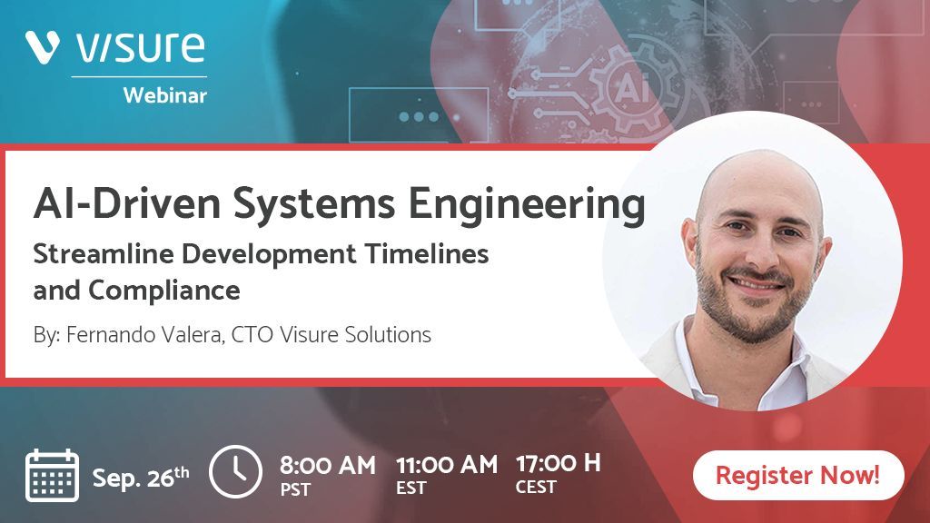 ⚠ Final Call!!! ⚠

Sign up for the free on-demand webinar, "AI-Driven Systems Engineering: Streamlining Development Timelines &amp; Compliance" on September 26th, 2024 with Fernando Valera, CTO, Visure Solutions.

🔗 Register Now! - buff.ly/3XdOCTF