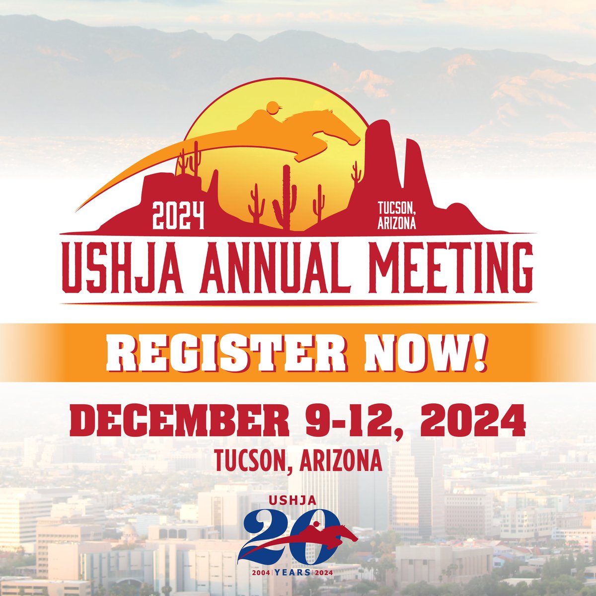 Registration is now OPEN for the 2024 USHJA Annual Meeting in Tucson, Arizona!🌵 Returning to where it all began: the El Conquistador Tucson from December 9-12, the event will feature a new format, new changes, and new ideas.

✅Learn more and register at ushja.org/annualmeeting.