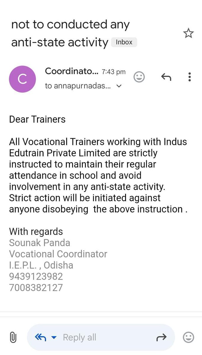 OdishaVts's tweet photo. @CMO_Odisha 
@SMEOdisha
@OSEPA_Official
Sir posting below some screenshot of some VTPs instructions for your kind judgement. 
Is putting our demand to the Hon'ble Odisha Govt. for a better living standard with honour is anti-state activity?
Pls Save the VTs by providing a policy. https://t.co/UsE99gMa3V
