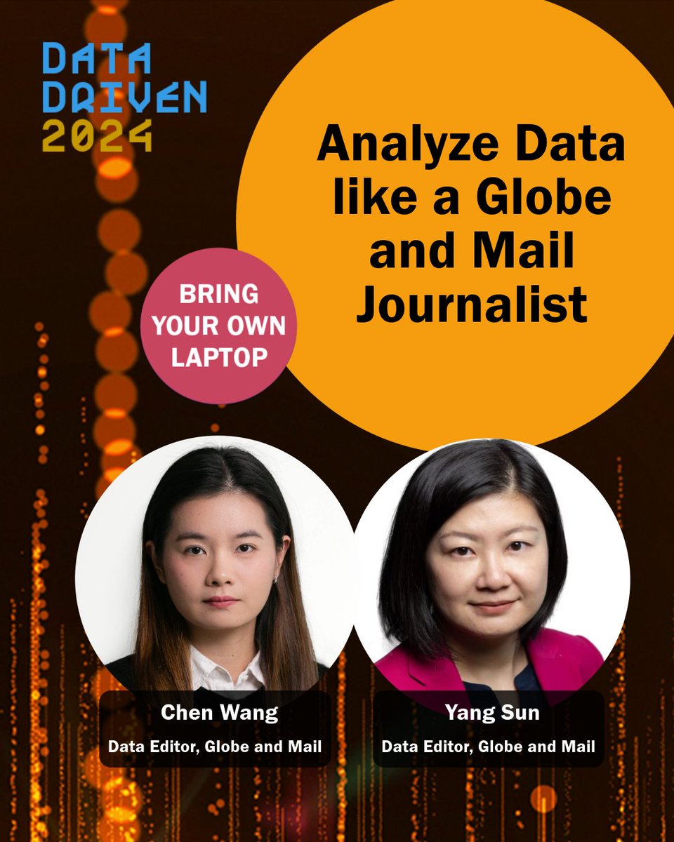 Join Globe and Mail data editors Chen Wang and Yang Sun for this hands-on #DataDrivenTO workshop as they guide you through recreating some of their favourite Globe data projects using Google Sheets.
Limited to 20 seats—Reserve your spot now!
🔗datadriven2024.eventbrite.ca