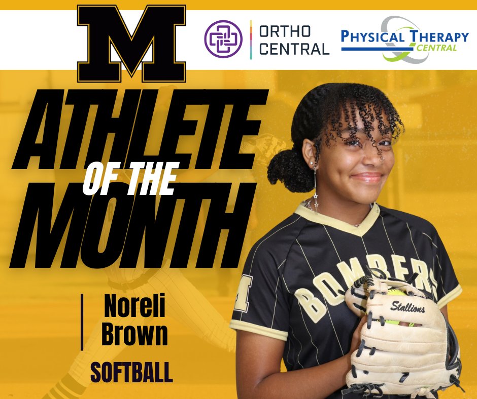 Ortho Central and PT Central Athletes of the Month Spotlight: Congratulations to  
⭐ Noreli Brown, Midwest City High School Softball 
Your hard work, perseverance, and sportsmanship make us all #MidDelProud! #mdpurpose