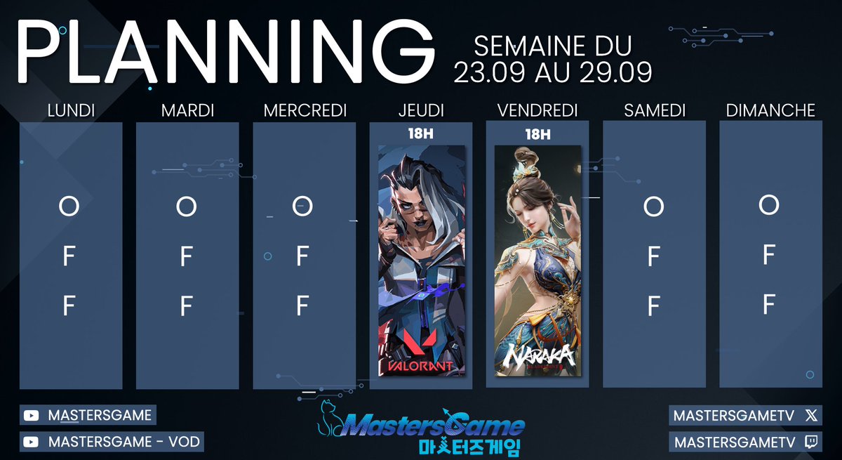 MastersGameTV's tweet image. 🗓️ PLANNING 🗓️

Pas de stream ce week-end, mais ne vous inquiétez pas, j'oublie pas Horizon (j'aime trop le jeu)