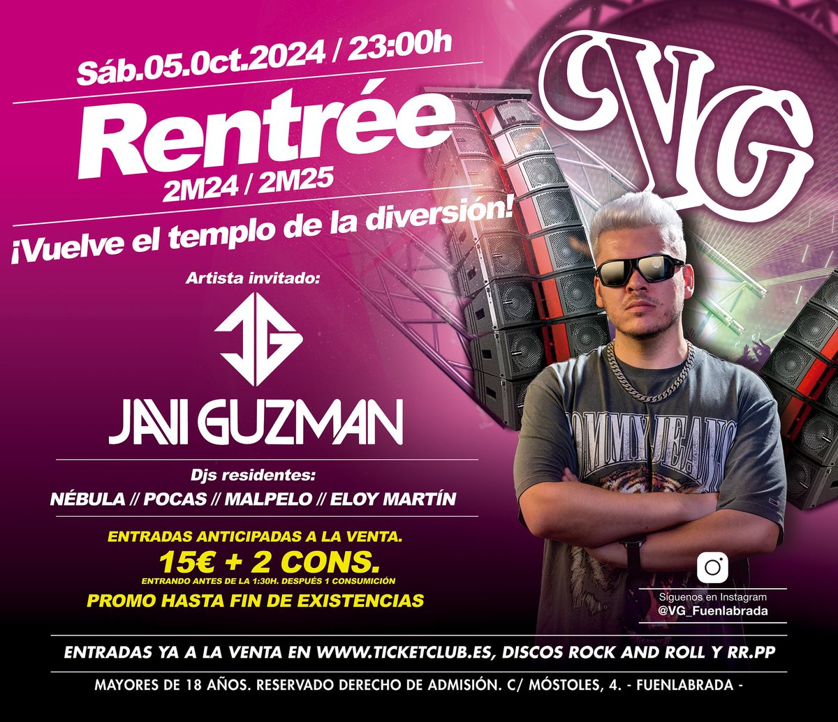 VG_Fuenlabrada's tweet photo. Y después de 5 meses... ¡REGRESAMOS! Entradas a precio promo de 15 euros con 2 cons. ya a la venta. ¡Te esperamos! https://t.co/jVgEyCO8jL