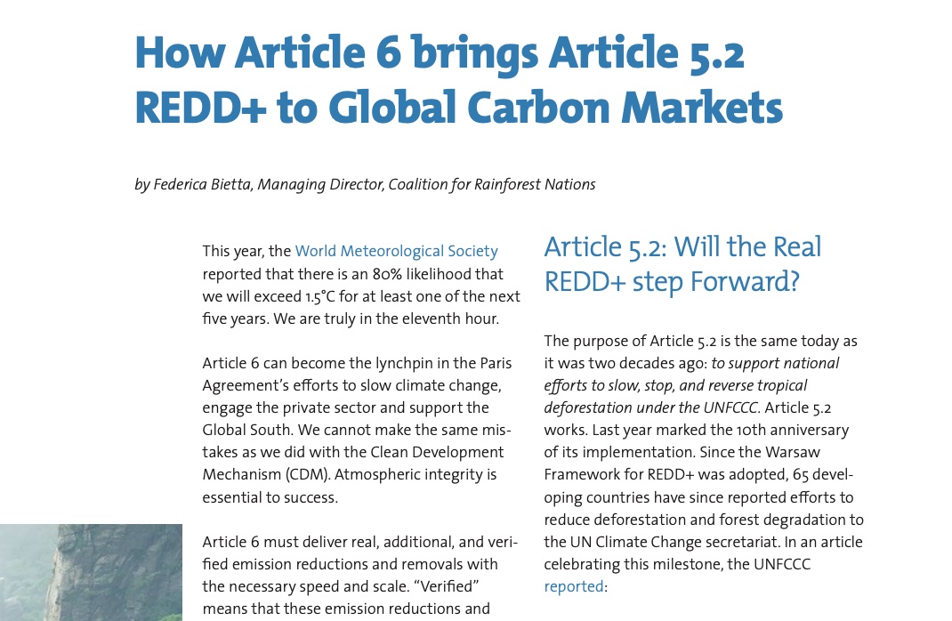 ITMO Ltd. (@itmoltd) on Twitter photo ARTICLE 6 REPORT: Federica Bietta, unveils the future of carbon markets for forests in "How Article 6 brings Article 5.2 REDD+ to Global Carbon Markets", published in the <a href="/CarbnMechnisms/">Carbon Mechanisms</a> Review. #Article6 #ITMOs linkedin.com/feed/update/ur… ARTICLE 6 REPORT: Federica Bietta, unveils the future of carbon markets for forests in "How Article 6 brings Article 5.2 REDD+ to Global Carbon Markets", published in the <a href="/CarbnMechnisms/">Carbon Mechanisms</a> Review. #Article6 #ITMOs linkedin.com/feed/update/ur…