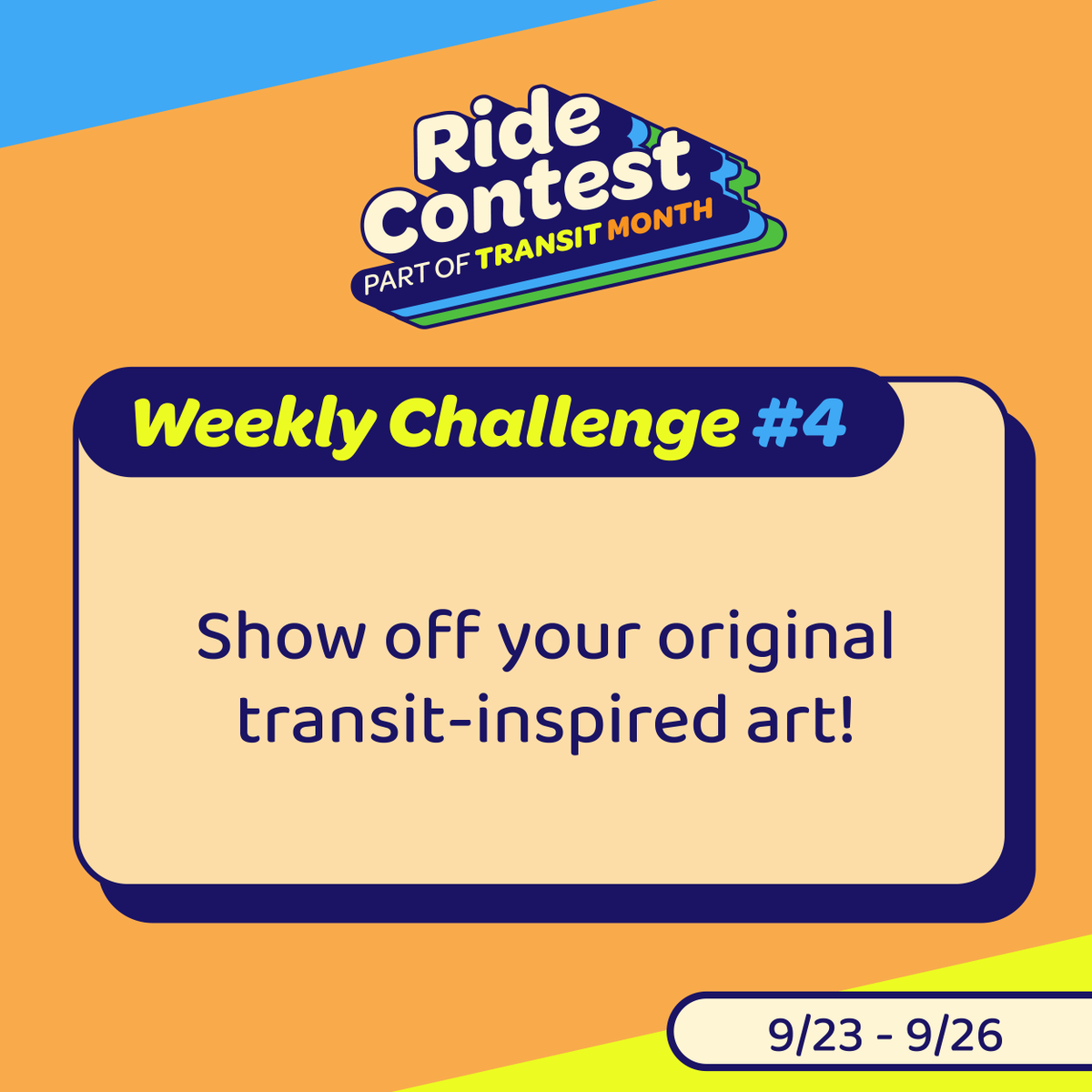 SFTRU's tweet photo. Ride Contest Challenge #4: Show off your transit-inspired art. 

Post your entry for each of our Weekly Challenges, using the hashtags #RideContest and #TransitMonth2024. Each post will enter you into a raffle for some extraordinary prizes! https://t.co/34HkojqaTm