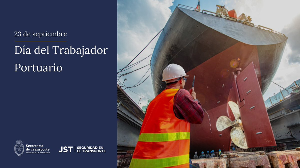 23 de septiembre, Día del Trabajador Portuario

¡Feliz día a todos los trabajadores portuarios! Les agradecemos su trabajo tan importante para toda la actividad productiva en los puertos y por su ayuda a que sean cada día más seguros.