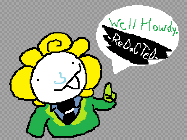 LemonSh4rk662's tweet photo. I would absolutely love it if his speech gimmick was
random words he spoke being redacted lol
-#flowerboss #DELTARUNE- https://t.co/NkzmW6fw6e