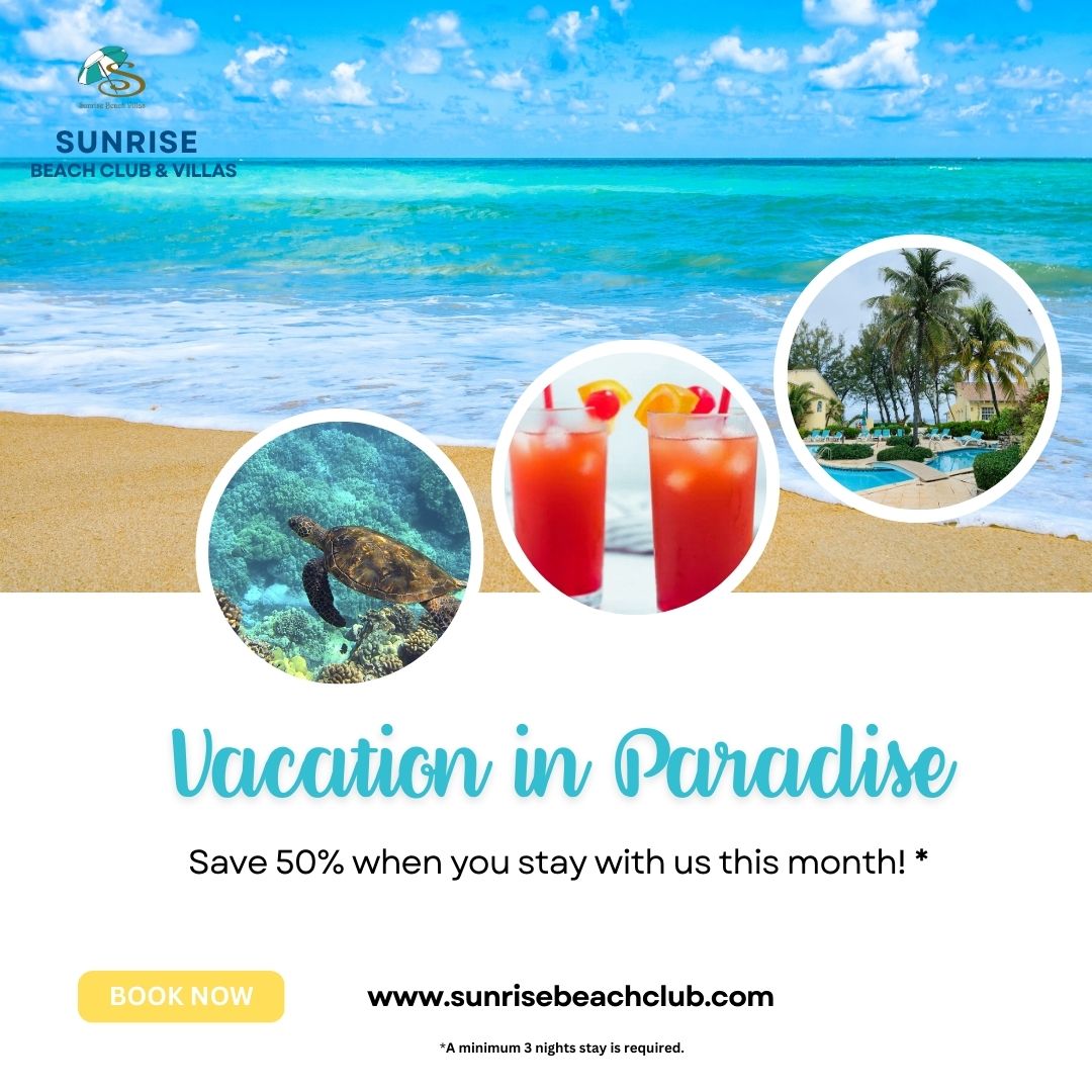 🌅 Sunrise Beach Club &amp; Villas Special 🌅

Escape to paradise at Sunrise Beach Club &amp; Villas! Book now and enjoy 50% off your accommodation for a limited time. Experience a breathtaking ocean view and serene surroundings.

🏖️ Stay Dates: [Now - October 31, 2024]