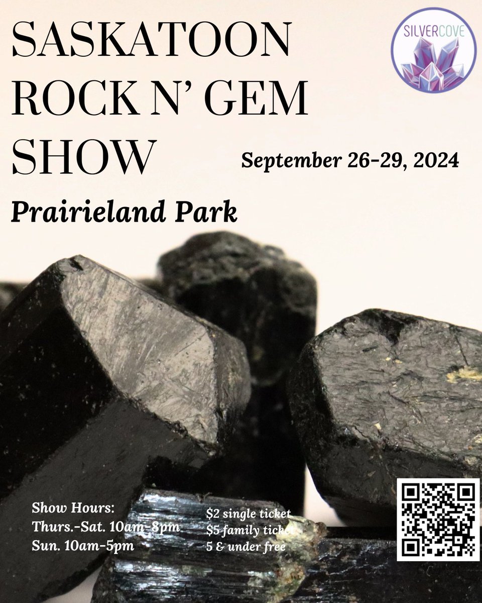 Don't miss out on the city's most anticipated gem and mineral show of the year Saskatoon!

#saskatoonrockngemshow #saskatoonprairielandpark #saskatoonevents #SilverCove #SaskatoonEvents #CrystalCollectors #MineralExhibition #GemstoneShow #SaskatoonLife #ExploreSaskatoon