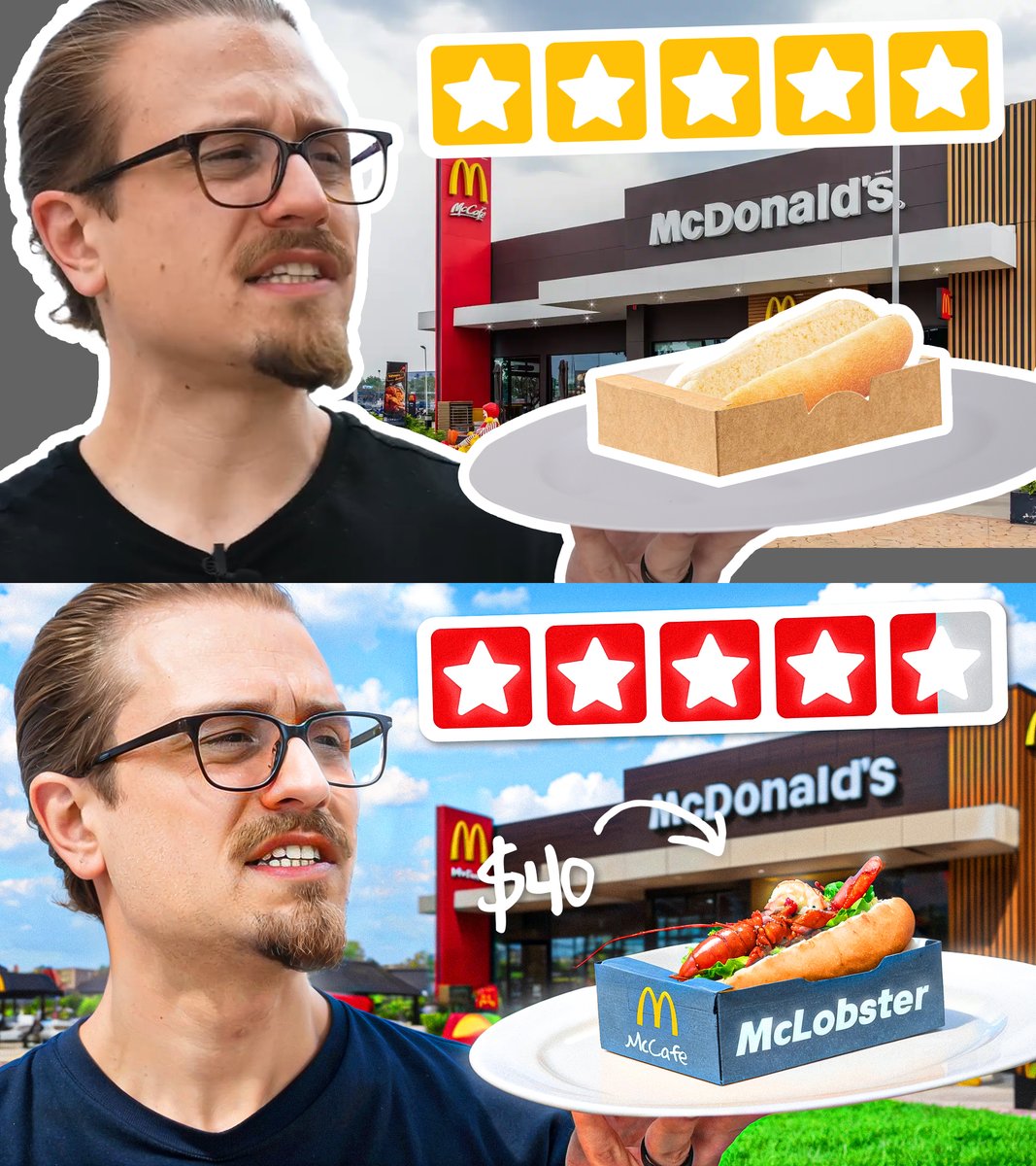 Recent thumbnail

Title: "Trying Weirdest Fast Food from Around the World" 🌎

Before &amp; After

What do you guys think?