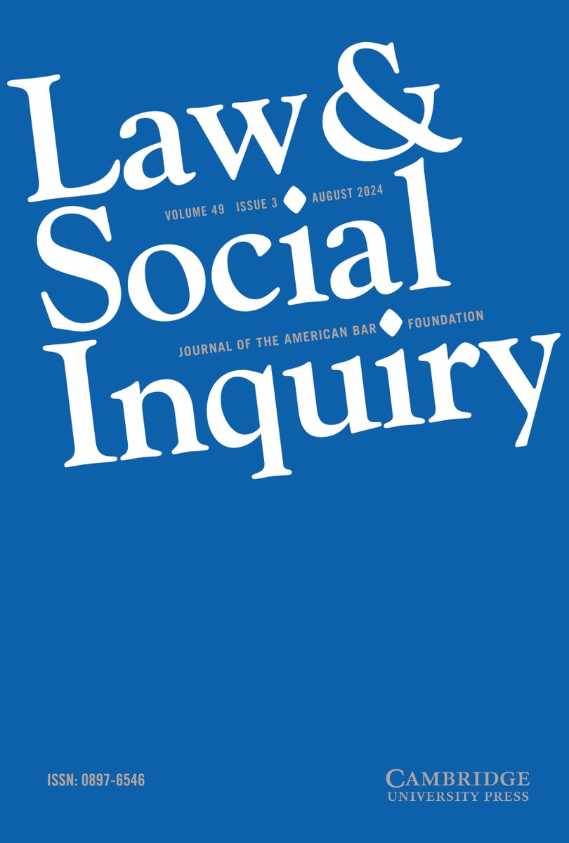 The latest issue of LSI has been published, featuring cutting-edge research and insights in sociolegal studies! Explore the new articles and contributions here: cambridge.org/core/journals/…