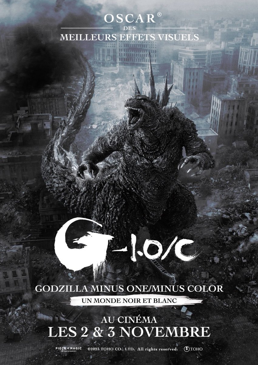 EcranLarge's tweet image. Sortez vos agendas

#GodzillaMinusOne revient en salles pour une sortie exceptionnelle le week-end du 2 novembre... dans la fameuse version noir et blanc