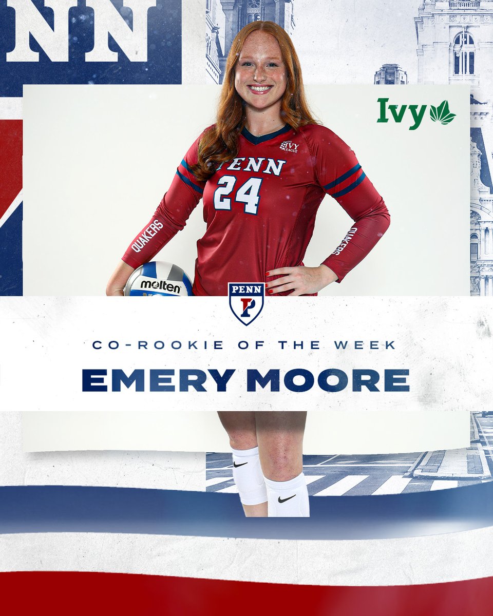 Penn Volleyball (@pennvolleyball) on Twitter photo Congrats to EMERY, co-Rookie of the Week selection by the <a href="/IvyLeague/">Ivy League</a> today! Second Penn player so honored this season, Adell got it in Week 1.
π° goquakers.co/4ezaH6h
#FightOnPenn β€οΈππ Congrats to EMERY, co-Rookie of the Week selection by the <a href="/IvyLeague/">Ivy League</a> today! Second Penn player so honored this season, Adell got it in Week 1.
π° goquakers.co/4ezaH6h
#FightOnPenn β€οΈππ