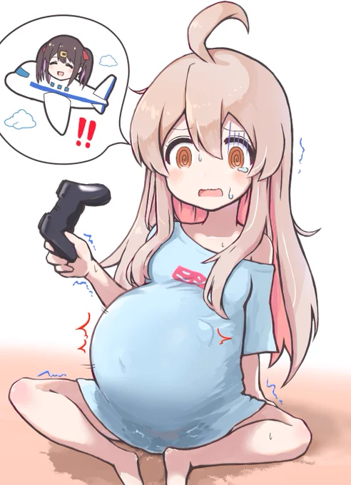 ボテ腹注意デキちゃってから部屋に引きこもり、予定日から十日過ぎてようやく産気付き妹に介助してもらおうと思ったが、学会に出ていた事を思い出してややこしくなるのを覚悟で救急車を呼ぼうか迷う間に頭が出てきた緒山まひろ(長文) 