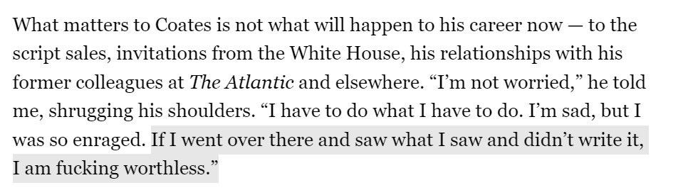 “That kid up at Columbia . . . they are more morally correct than some motherfuckers that have won the Pulitzer Prize and National Magazine Awards.”

Please god let this represent some sort of tipping point for mainstream American media coverage of this decades-long horror.