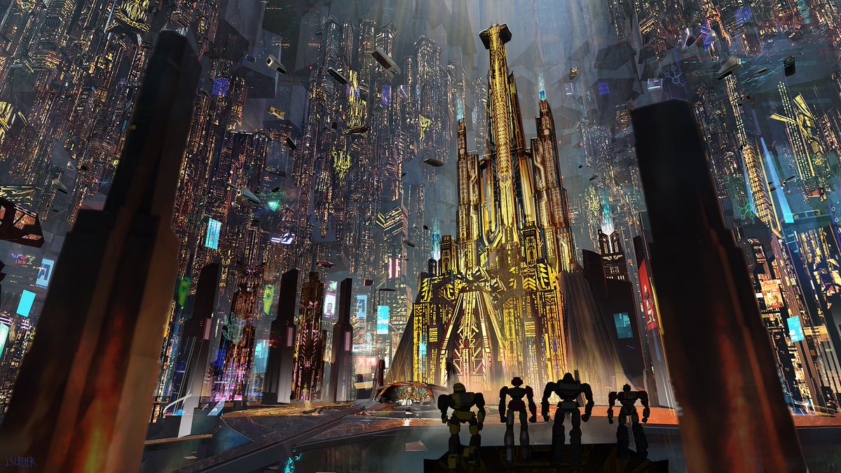 ScheierJason's tweet photo. Hello everyone! Thanks to everyone that watched our movie this weekend. Here are some paintings I did while exploring Iacon City production design. Thanks for looking, now get to the theater and watch our little movie! Special thanks to @CooleyUrFaceOff https://t.co/CRIgaNXexd