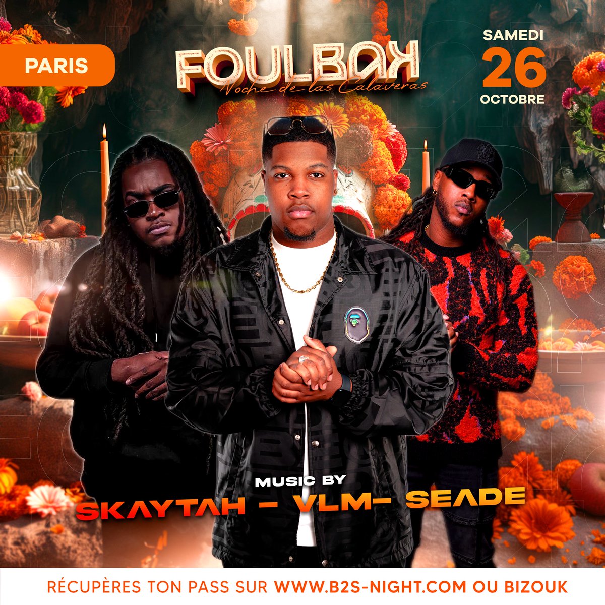 FwiMilan's tweet photo. Un trio de choc ! 🤯
DJ @Deejay_vlm m , DJ @DJSeade et @DjSkaytah seront présents le 26 Octobre 🗓️ pour LÀ Foulbak qui ouvre le bal des Foulbak 💃! 
La Foulbak Noche de las Calaveras ! 💀🔥

Billetterie🎟️:
https://t.co/3657OyLLcV https://t.co/ZkFXGv3r81