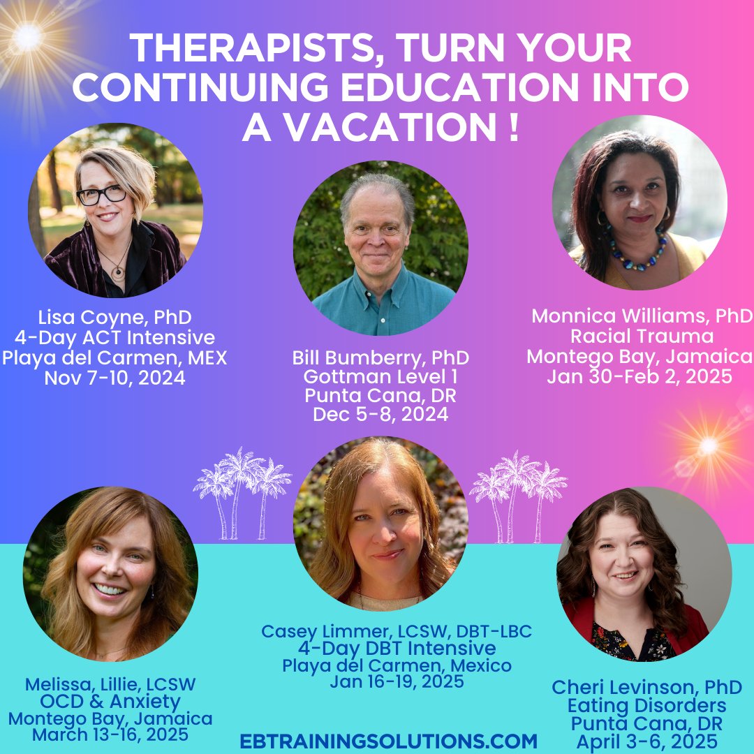 Therapists, where will you travel to this year or next for your continuing education? How about Jamaica, the Dominican Republic, Portugal or Playa del Carmen?

See all that EBTS has to offer! ebtrainingsolutions.com