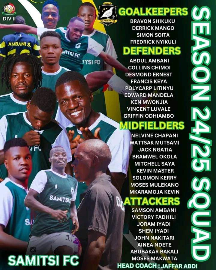 bramwelkaramoja's tweet photo. Samitsi Football Club 2025/25 Squad
#TheQuails https://t.co/U04PlJQYR6