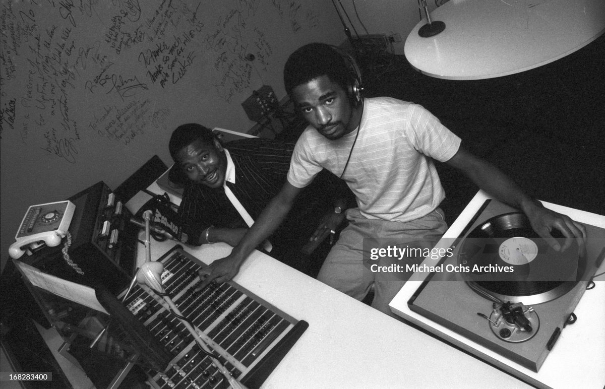 djmarkfarina's tweet image. DJ Mr. Magic (John Rivas) and Marley Marl on WBLS 107.5 FM, NYC, October 1983.