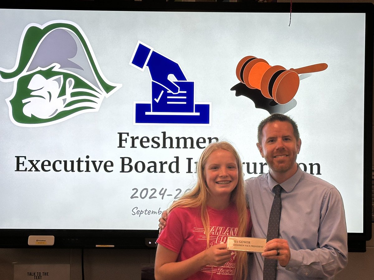 Congratulations to our newest Executive Board members: President, Liam Lugo and Vice President, Mia Gower. #leadership