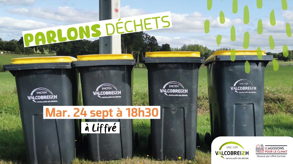 Dans le cadre du mois "Agissons pour le climat" porté par <a href="/Liffre_Cormier/">Liffré-Cormier Cté</a>, <a href="/Ronan_Salaun/">—-</a>, Président du SMICTOM, animera un débat mardi 24 septembre à 18h30 à Liffré (salle Méliès). 
Le thème ? La gestion des déchets sur notre territoire.  🚛
