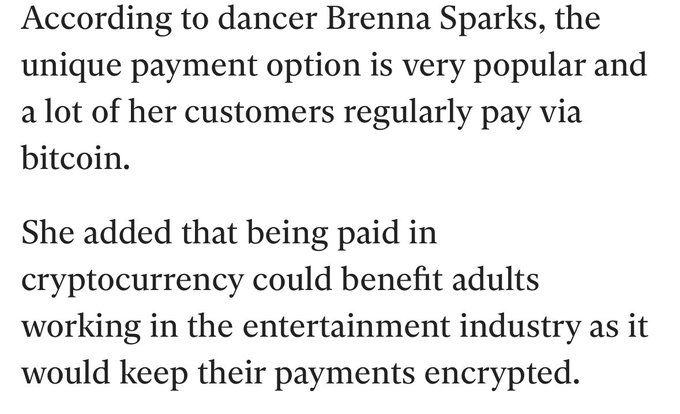 Speaking of strippers and crypto   2018 I was at the first strip club that ever accepted cryptocurrencies