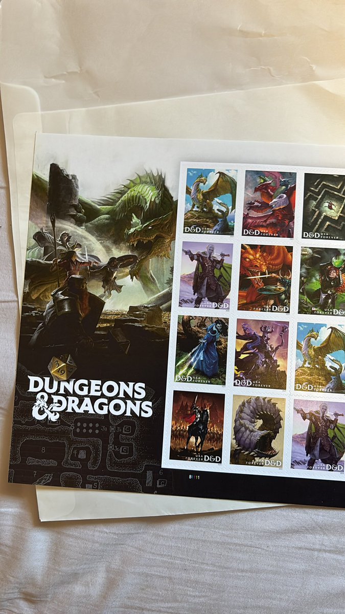 While I was at the post office today I decided to buy some stamps. I rarely mail stuff but when I do I never have stamps available. I didn’t know they had D&amp;D stamps. They look pretty cool and I kinda never want to use them