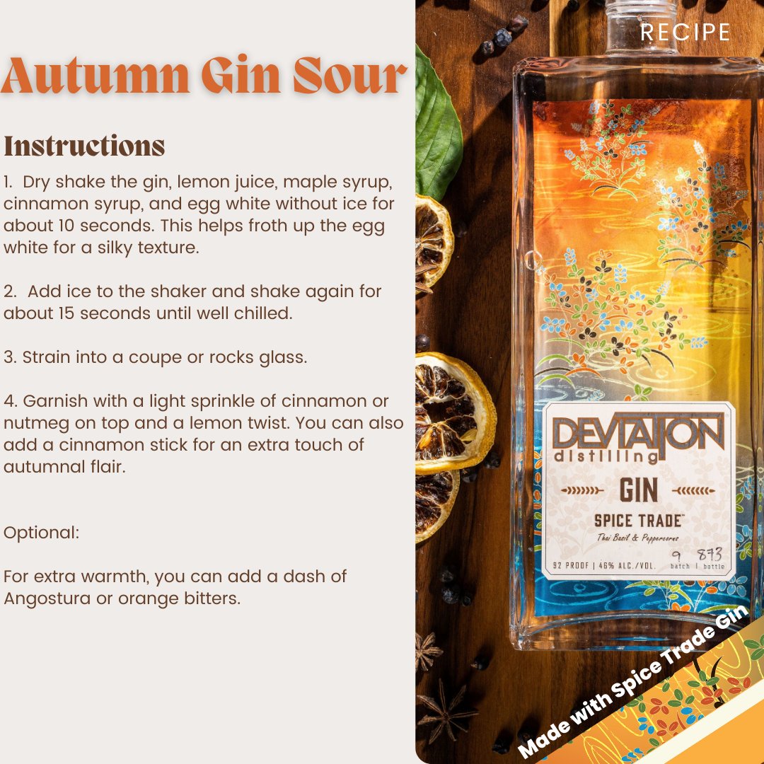 Create an Autumn Gin Sour today to embrace the cozy, warm flavors of fall while enjoying the crisp botanicals of gin.