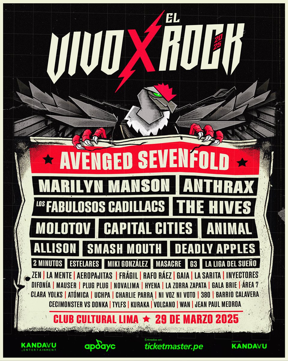 marilynmanson's tweet image. Marilyn Manson will be performing at Vivo X El Rock 2025 on March 29th!

Tickets will be on sale Sept 30th at 10:00 AM local time

ticketmaster.pe