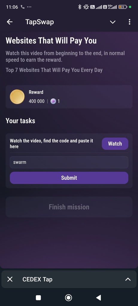 BitcoinBogasi's tweet photo. TapSwap Cinema Code 
🗓 23/09/2024

▶️ Websites That Will Pay You
Code: swarm

▶️ Lazy Ways to Make Money 
  Code: capitulation

#CryptoAirdrop #Play2Earn #Clicker #HMSTR #HamsterKombat #TapSwapCode #Tapswap #Blum #Yescoin #Cat #Catizen #Cats #Dogs #Xempire #CryptoMining #Telegram #Binance #Airdrop #RockyRabbit #Babydoge #Youtube #Daily #TON #Quiz #Code #CryptoGame
