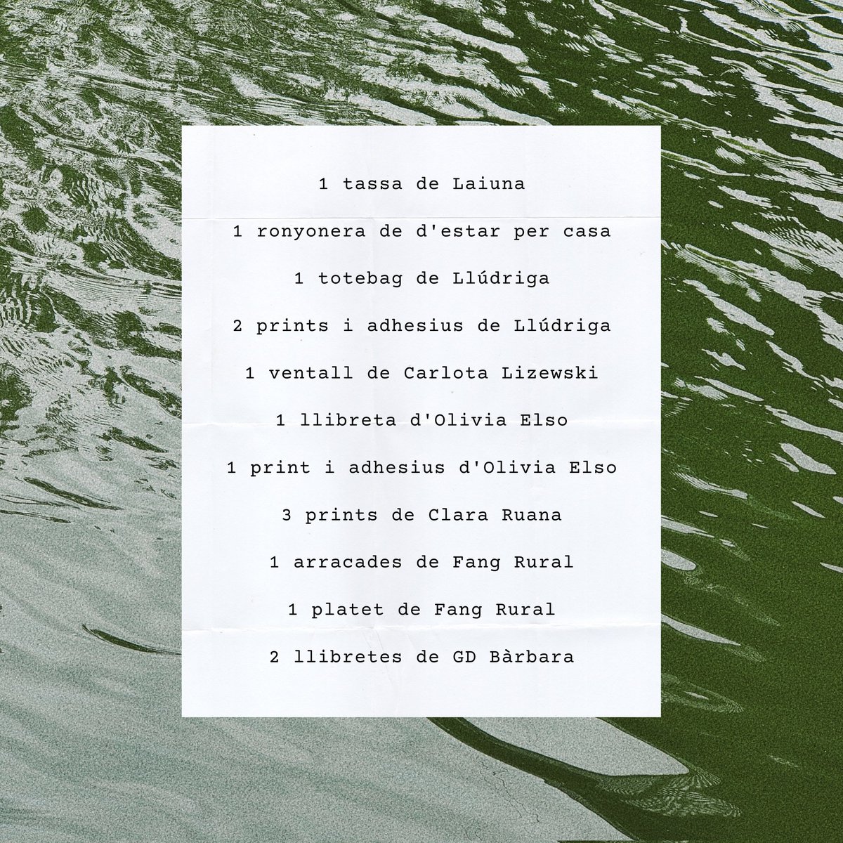 Amb algunes compis estem fent un ✨SORTEIG✨ col·laboratiu i pots guanyar un lot de productes valorat en 190€ 🤑🫰🏼❤️

Tot productes artístics i artesanals cuquisssims 🫶🏼

👉🏻 El tens a l'Instagram de Llúdriga!