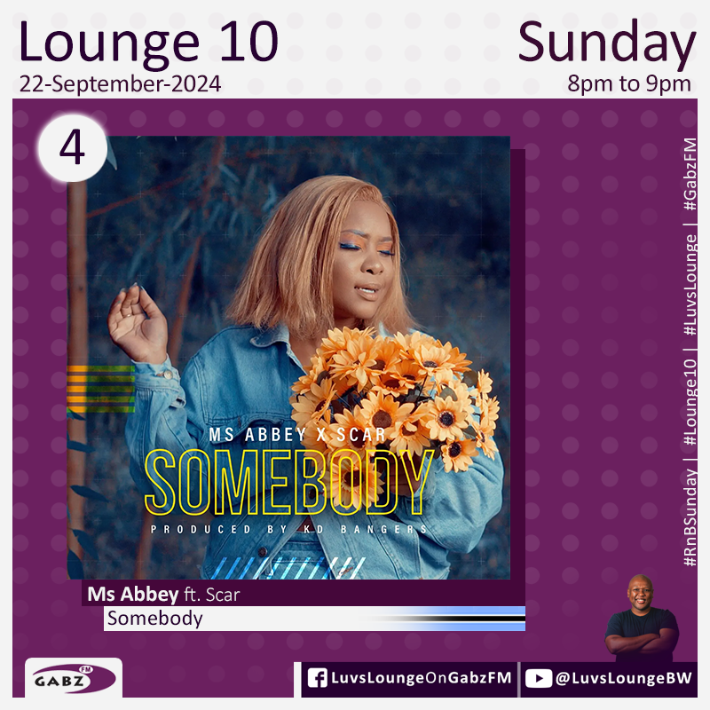 #Lounge10 no.4 <a href="/MsAbbey_m/">Senwelo Saga Caesar ❤️</a> ft. Scar-Somebody🇧🇼

#LuvsLounge #RnBSunday <a href="/Gabz_FM/">Gabz-FM</a>