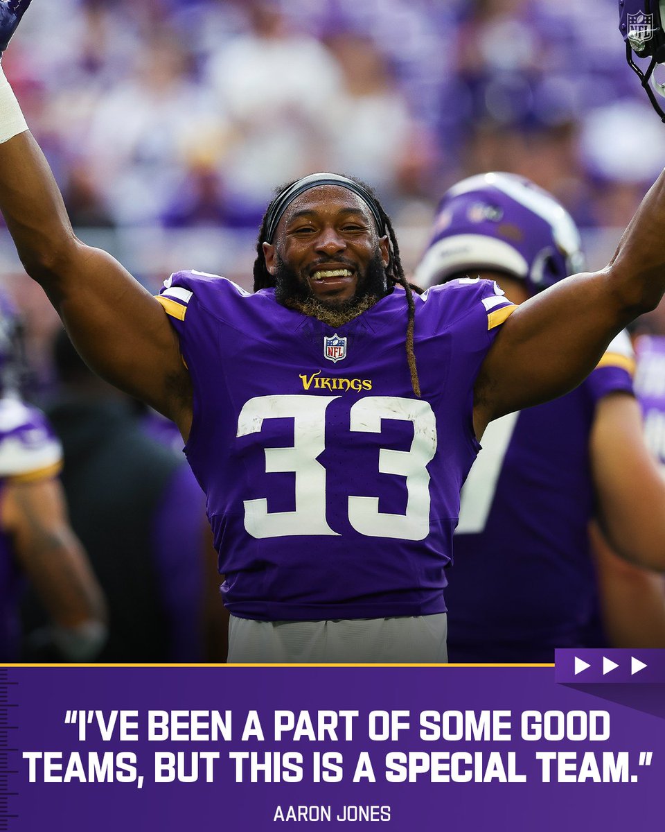 3 weeks in, <a href="/Showtyme_33/">Aaron Jones 3️⃣3️⃣</a> believes this <a href="/Vikings/">Minnesota Vikings</a> team is special 👀
