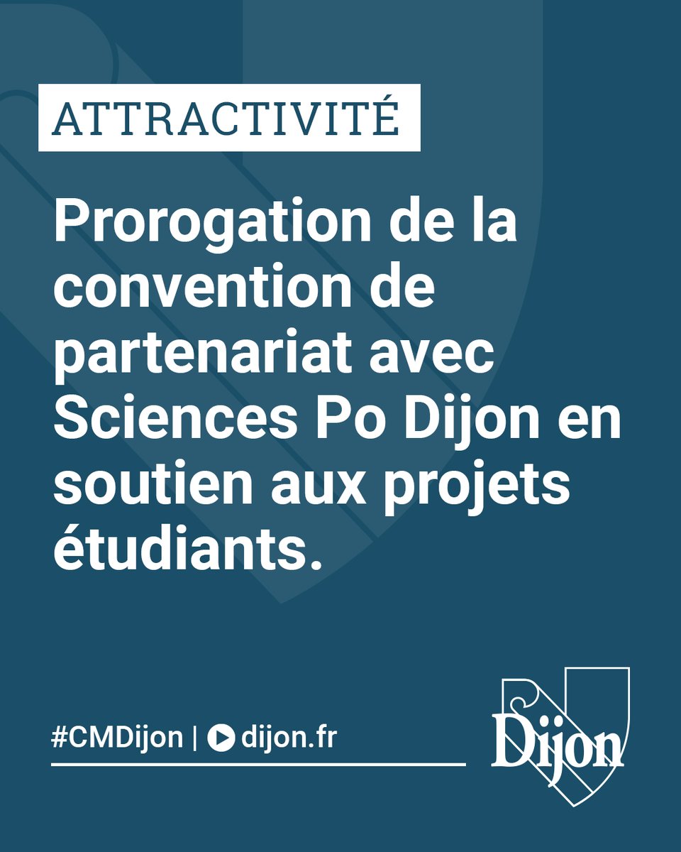 #CMDijon Au vu des atouts d'attractivité et de rayonnement représentés par le Campus Sciences Po Dijon, Dijon, grande ville d'enseignement supérieur ouverte sur l'international proroge d'un an sa convention avec l'établissement, en soutien aux projets étudiants.