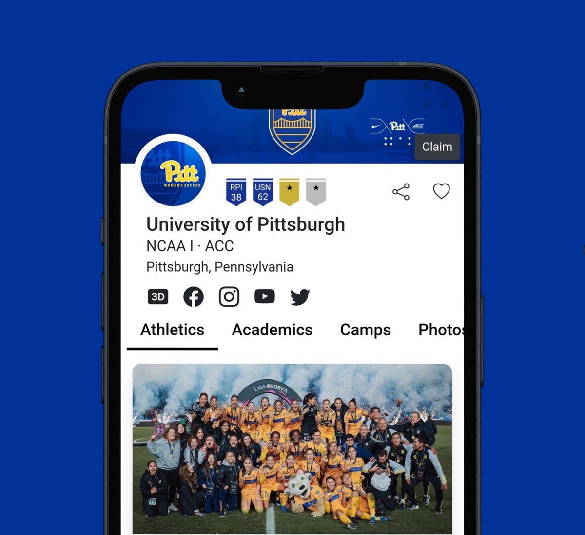 Internespo's tweet photo. ⭐️ Pittsburgh Women’s SoccerUniversity of Pittsburgh 🎓📍 Pennsylvania, PA⚽️ @Pitt_WSOC👤 @coachwaldrum🏟️ Ambrose Urbanic Field (735)🏆 3x Regular Season Champions⚡️ NCAA Division I · ACCTeam info: https://t.co/JNh4JXCcXl#YouthSoccer #CollegeSoccer #H2P https://t.co/Nm9ZS42Wzf