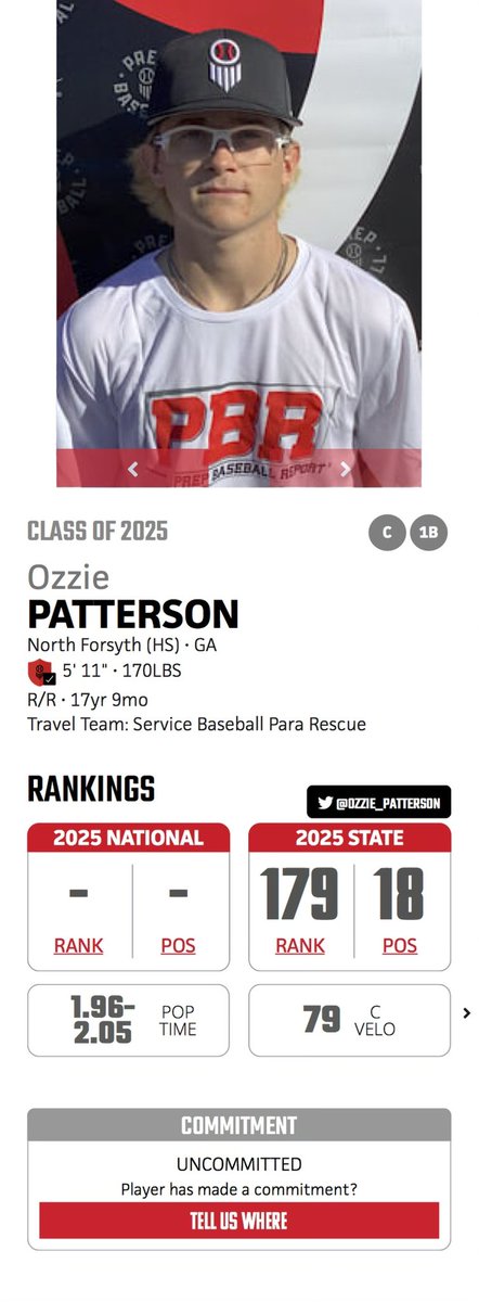 Thank you <a href="/Hudson_PBR/">Hudson Graham</a> for the updated rankings! Looking forward to the remainder of my fall season and my Senior High School season. <a href="/NoFoBaseball/">N. Forsyth Baseball</a> <a href="/NFHSBaseball/">Coach Cahill</a> <a href="/ssorrells20/">Spencer Sorrells</a> <a href="/HowDoYouServe/">Service Baseball</a> <a href="/coachbrown_12/">Coach Brown</a>