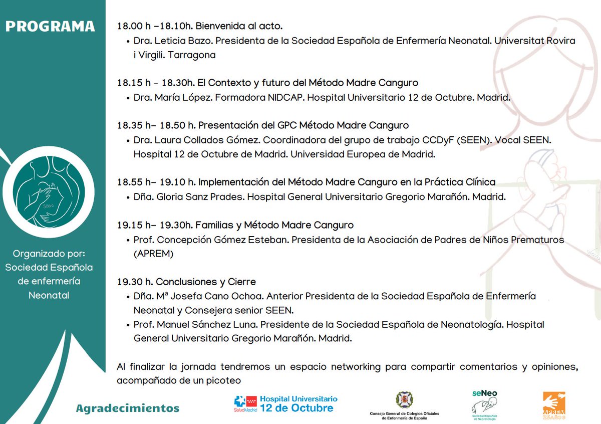 martaelr's tweet photo. El grupo de trabajo de #enfermeras de la @SEEN_Neonatal liderado por @laura_collados, presenta el próximo lunes,3⃣0⃣de septiembre, la #GPC en #MMC.
#EnfermeraNeonatal #CCDyF #KMC https://t.co/NHh1Gpi3dD