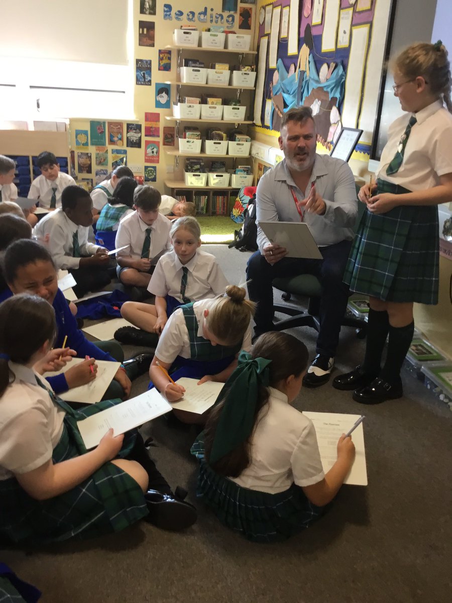 6B_stjohns's tweet photo. We absolutely loved having @Blandpoet at our school. We performed some of his hilarious poems together and then took part in a workshop to create our own poems and share them with each other. ✏️ 🤩 @6T_stjohns https://t.co/LSuaxa86p7