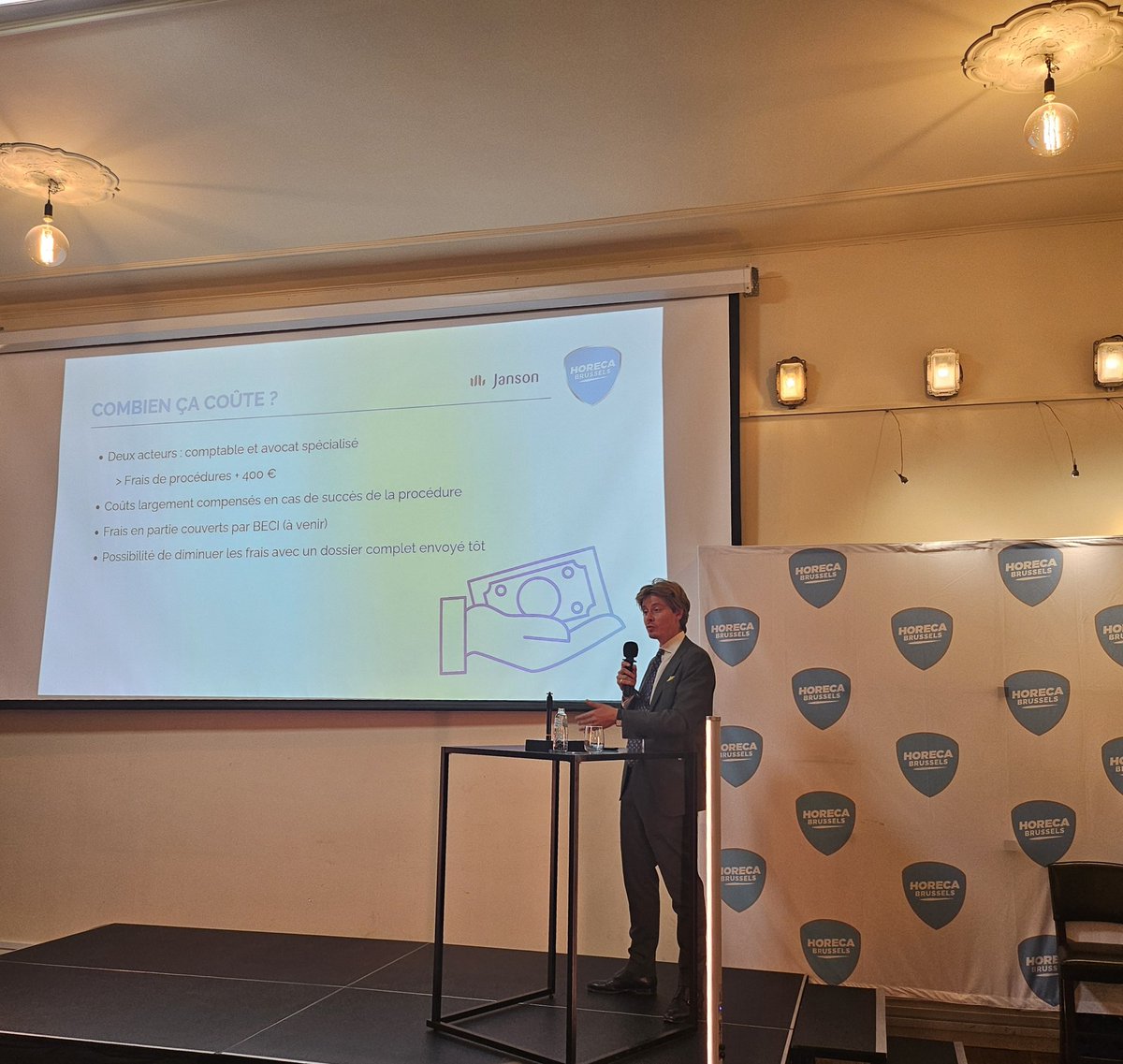 Happy to attend Apéro Club, organised by <a href="/fedhorecabxl/">Fédération Horeca Bruxelles</a> for the hotels, restaurants, and bars of Brussels. Bankruptcies are on the rise, and the current context is challenging for restaurant owners who call for training @horecaformapro, sustainable labels <a href="/goodfood/">goodfood</a> and innovation.