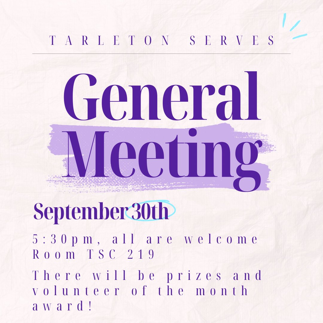ONE WEEK!!! We will be having a general meeting on September 30th, starting at 5:30pm!! There will be prizes and we will be presenting the FIRST Volunteer of the Month Award of the semester! We can’t wait to see everyone 🤩🤩🤩