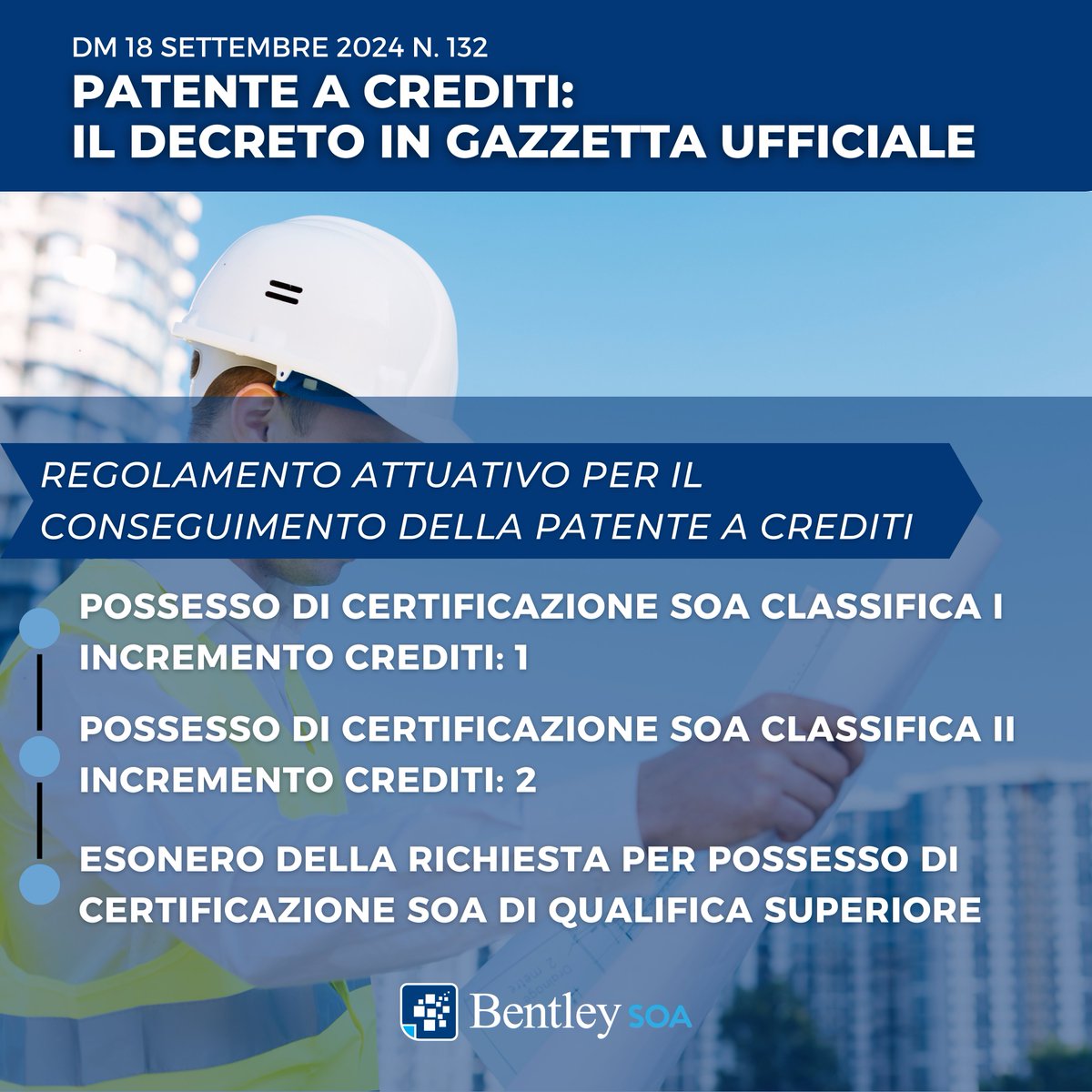 In GU 20 settembre 2024 n. 221 è stato pubblicato il DM 18 settembre 2024 n. 132 relativo alla patente a crediti per la sicurezza nei cantieri, che entrerà in vigore il 1° ottobre 2024.

🔍 Testo del D.M. in Gazzetta Ufficiale:
gazzettaufficiale.it/atto/serie_gen…